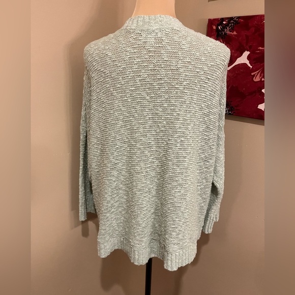 J. Jill Nubby Knit Mint Green V Neck Sweater, size XL - Picture 2 of 5